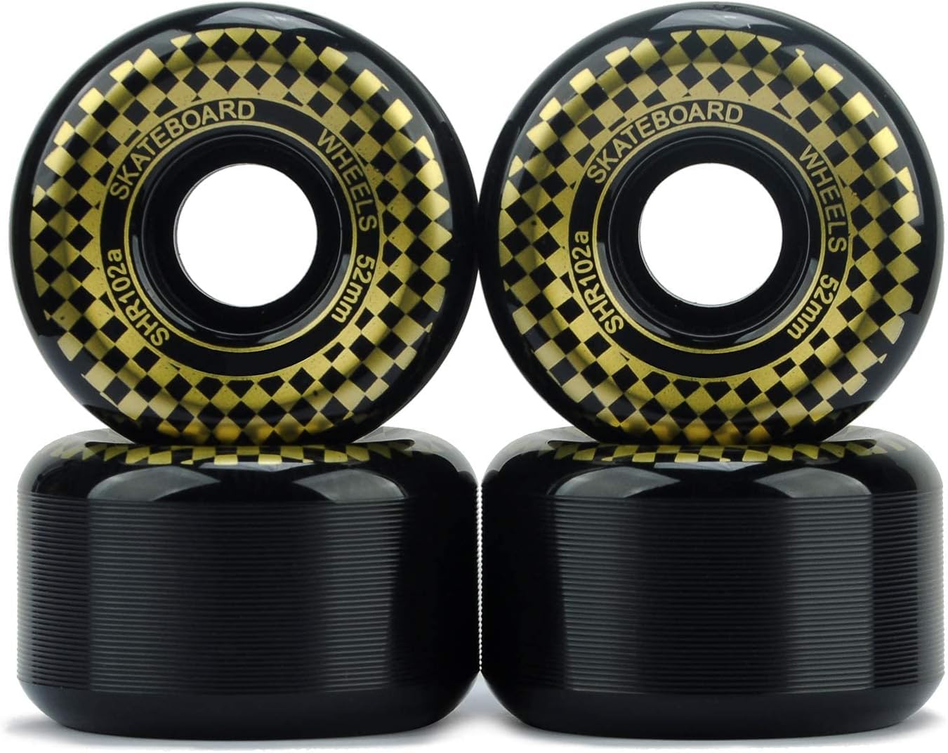 Maple Skateboard Wheels 52mm Black and Golden SHR102a