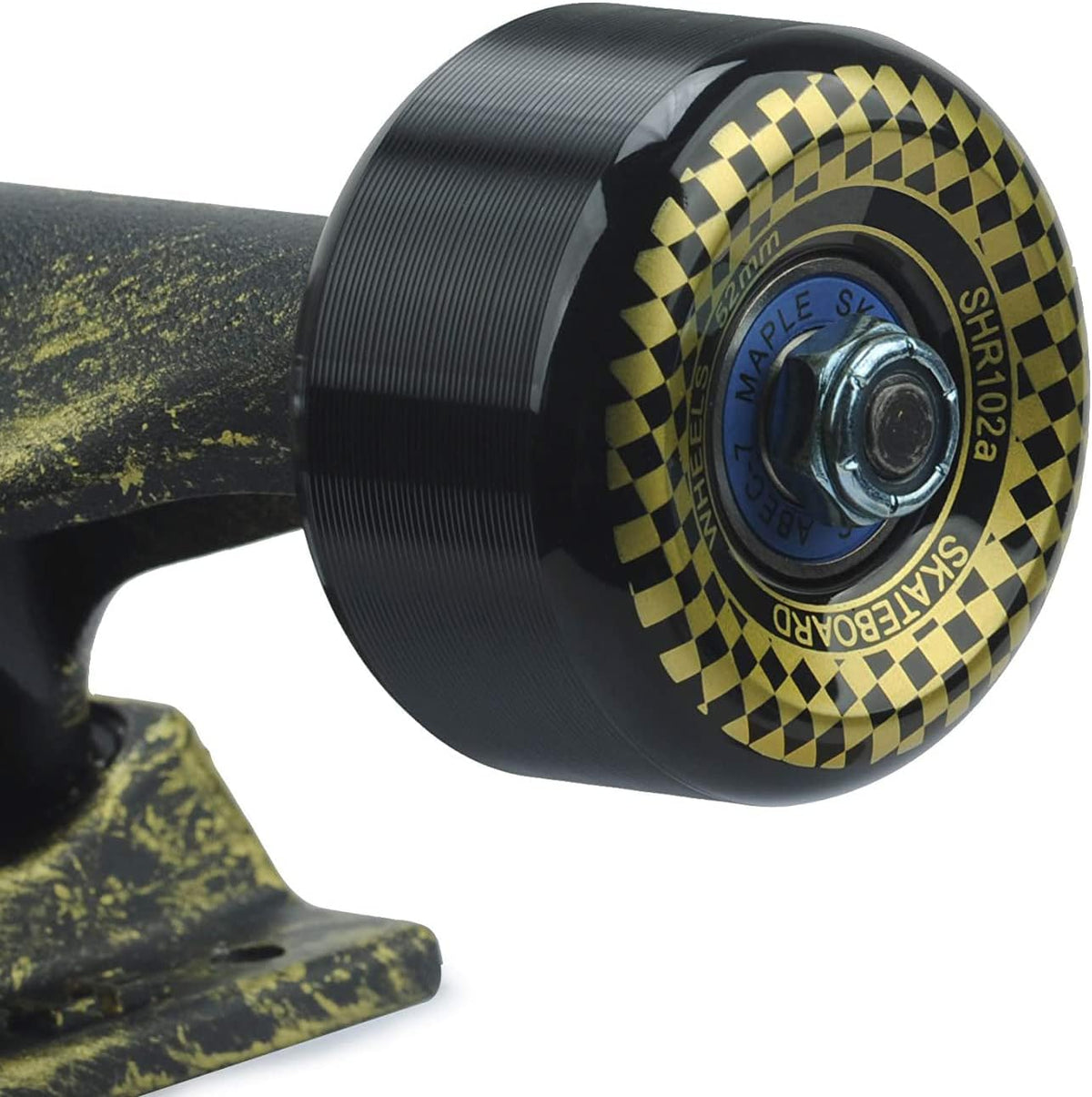 Maple Skateboard Wheels 52mm Black and Golden SHR102a