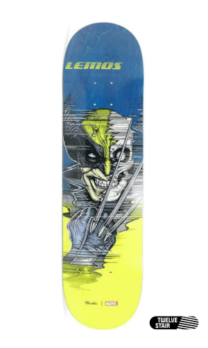 Tiago Lemos |Primitive Skateboards X MARVEL | Wolverine | Skateboard Deck | 8.25 Inches