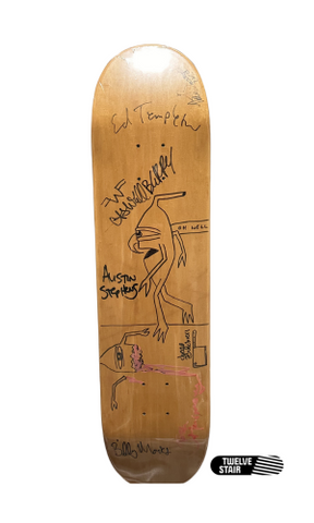 **EXTREMELY RARE** Hand Drawn Toy Machine Deck Signed by the 2002 Team