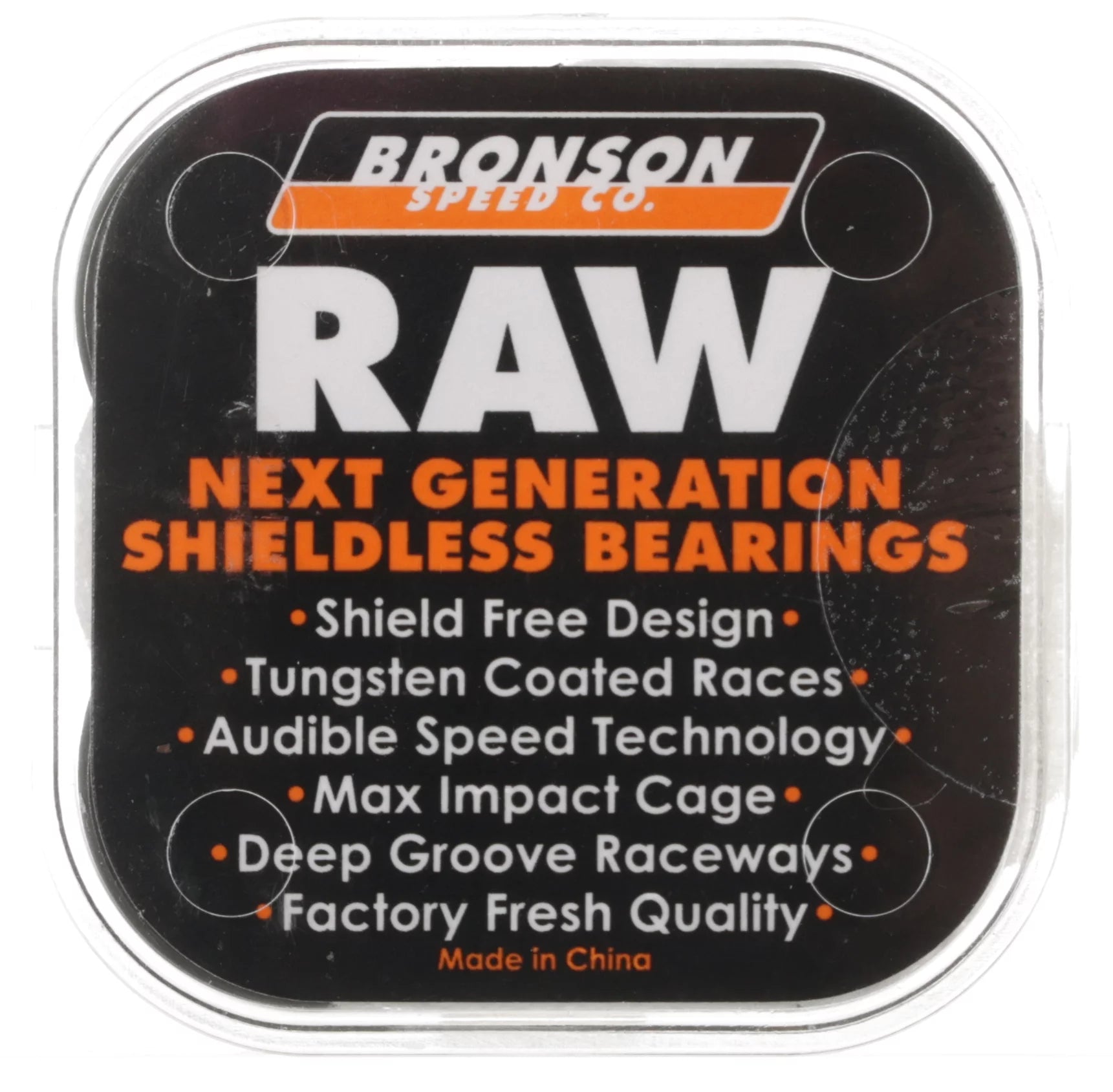 BRONSON SPEED CO. RAW SHIELDLESS SKATEBOARD BEARINGS