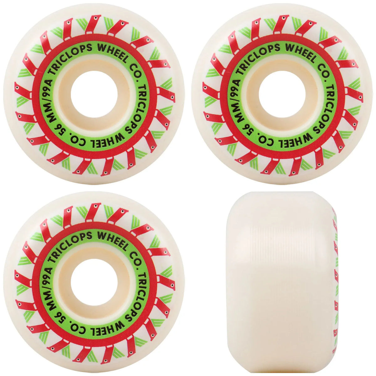 Triclops Skateboard Wheels 56mm Sniper 99A White