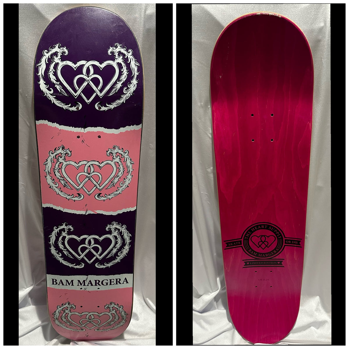 Bam Margera | The Heart Supply | Three Hearts | Skateboard Deck | 8.00 Inches